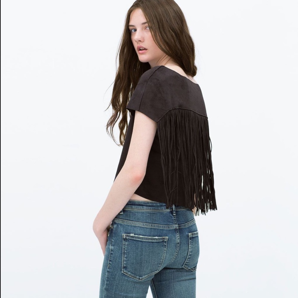 Zara Faux Fur Crop Top